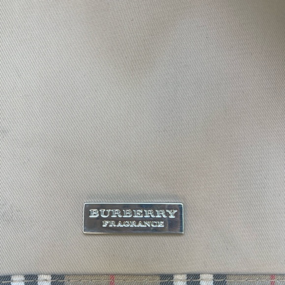 Burberry Fragrance Polyester PVC Tan Nova Check Messenger Bag Crossbody Unisex - Picture 2 of 11